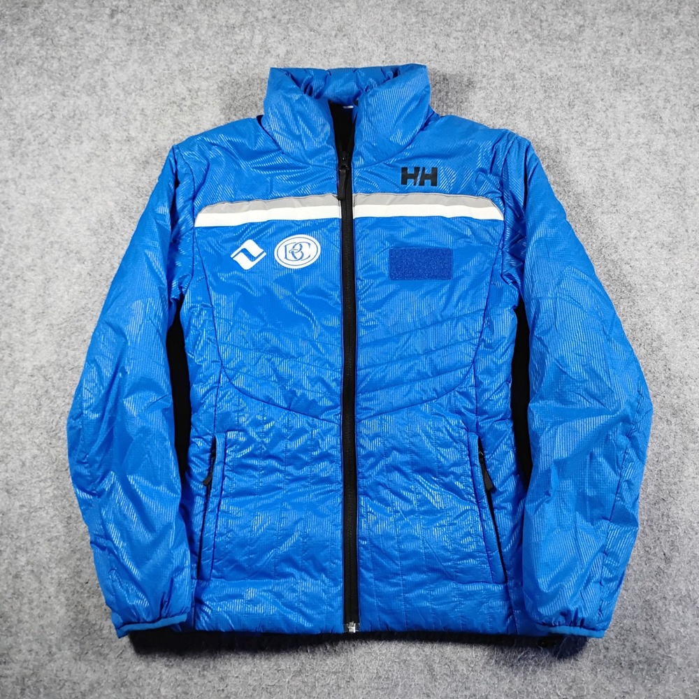 Helly‎ Hansen Womens XS Blue Beaver Creek Quilted Puffer Jacket Full Zip Stripe